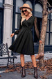 Surplice Neck Swiss Dot Long Sleeve Dress Bazaarbey