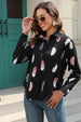Printed Collared Neck Buttoned Shirt Bazaarbey