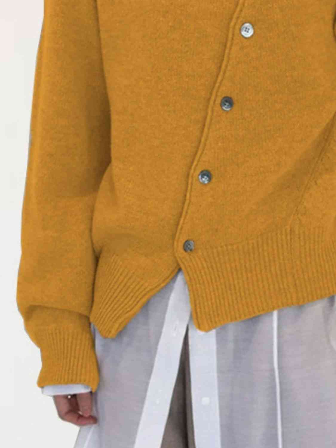 Dropped Shoulder Buttoned Cardigan Bazaarbey