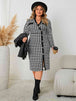 Plus Size  Long Sleeve Slit Dress -BazaarBey - www.shopbazaarbey.com