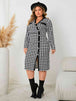 Plus Size  Long Sleeve Slit Dress -BazaarBey - www.shopbazaarbey.com