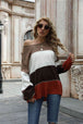 Color Block Round Neck Sweater Bazaarbey