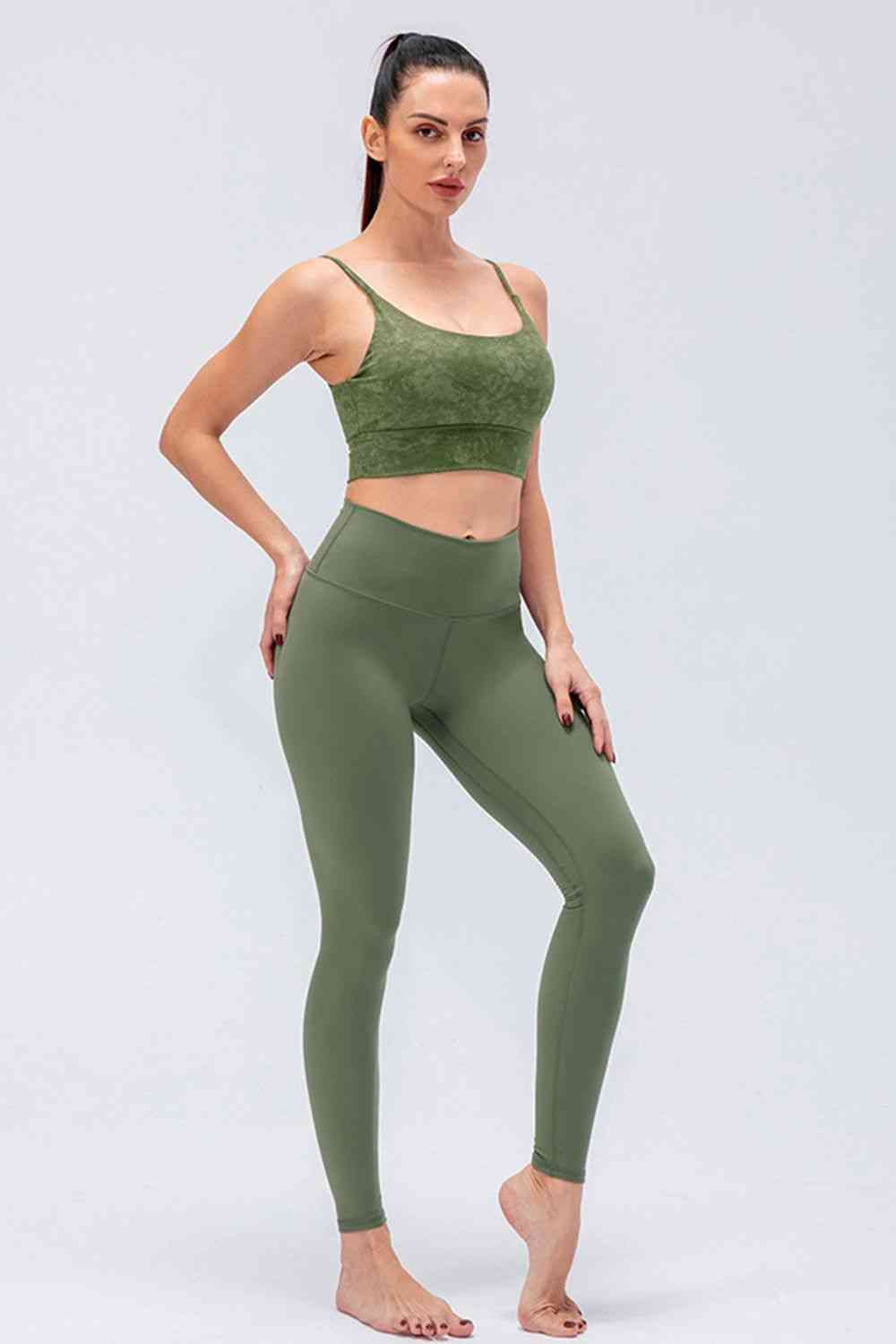 Wide Waistband Slim Fit Active Leggings Bazaarbey