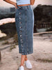 Button Down Denim Skirt Bazaarbey