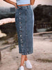 Button Down Denim Skirt Bazaarbey