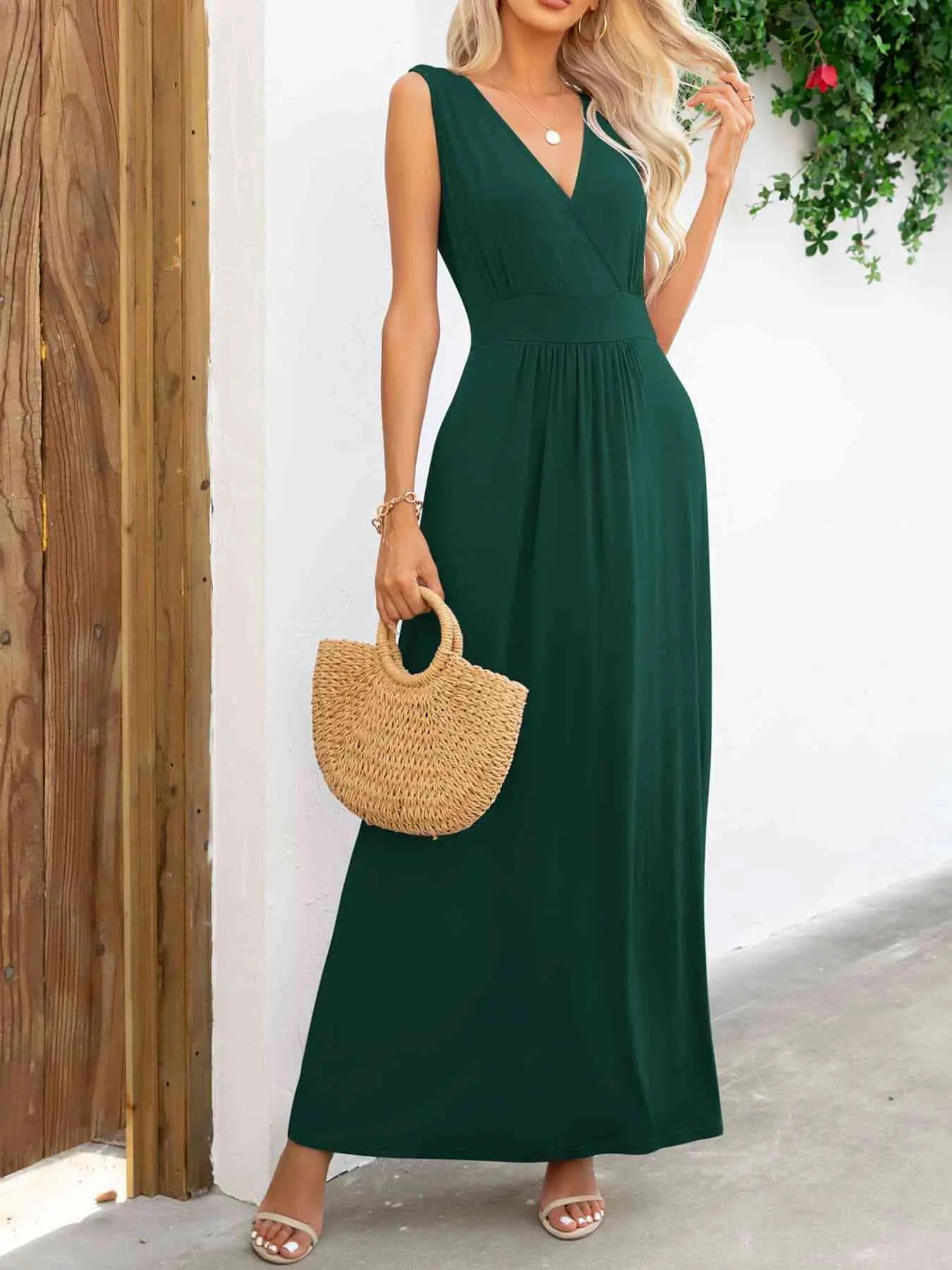  Neck Sleeveless Maxi Dress -BazaarBey - www.shopbazaarbey.com