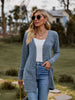 Ribbed Button-Up Cardigan with Pockets Trendsi