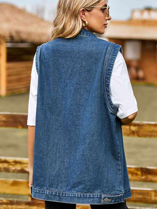 Button Down Denim Vest Bazaarbey