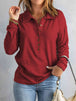 Collared Neck Half Button Top Trendsi
