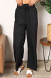  Drawstring Smocked Waist Wide Leg Pants Bazaarbey