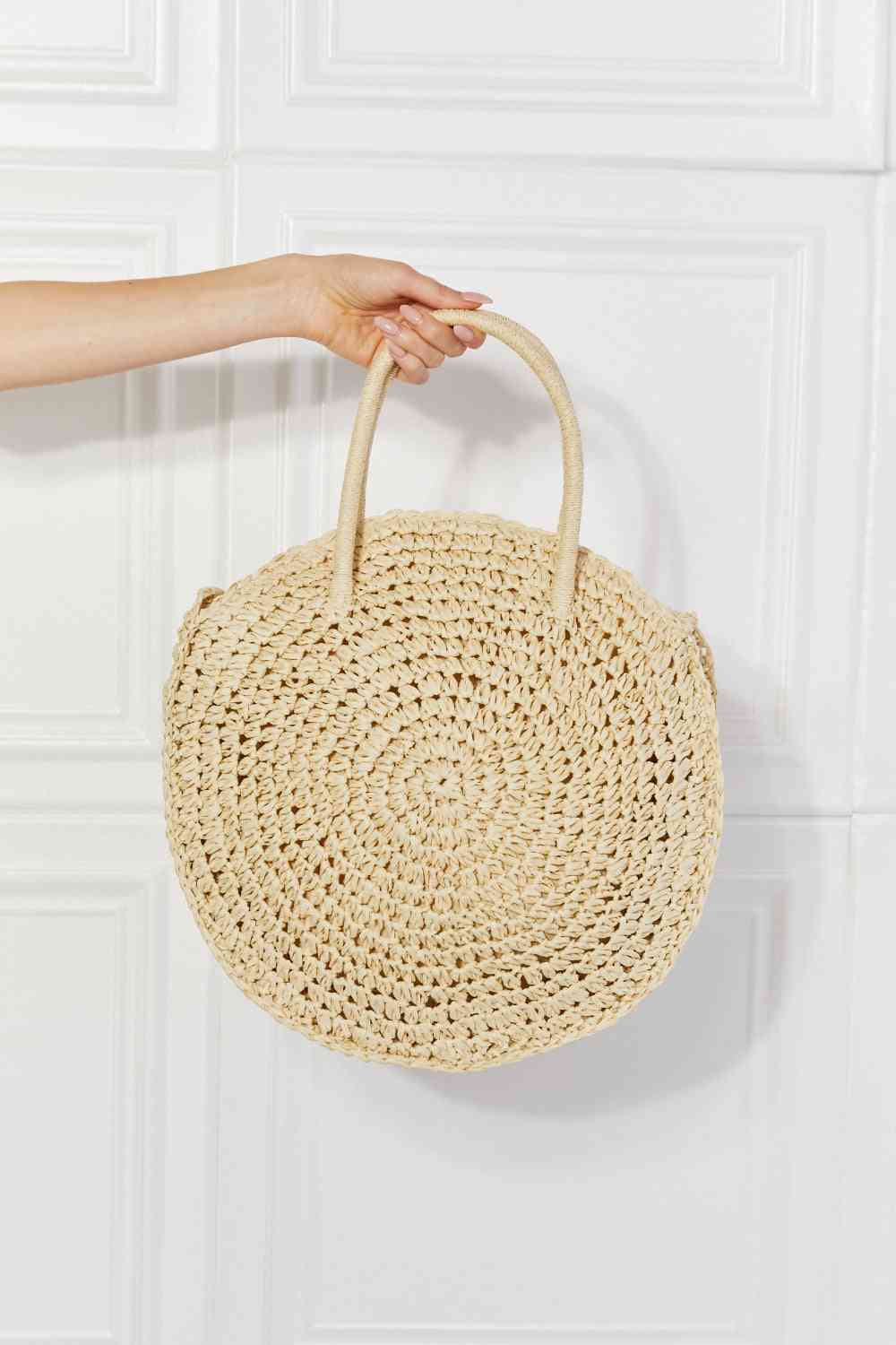  Beach Date Straw Rattan Handbag in Ivory Trendsi