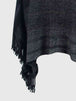 Striped Boat Neck Poncho with Fringes Bazaarbey