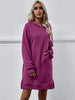 Slit Long Sleeve Hooded Dress with Pocket -BazaarBey - www.shopbazaarbey.com