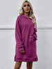 Slit Long Sleeve Hooded Dress with Pocket -BazaarBey - www.shopbazaarbey.com