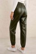 Elastic Waist PU Leather Joggers Bazaarbey