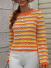 BazaarBey Striped  Long-Sleeve Knit Pullover 
