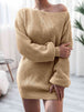 Rib-Knit Mini Sweater Dress Bazaarbey