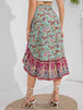 Tie Waistband Flounce Hem Midi Skirt Trendsi