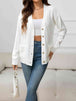 V-Neck Long Sleeve Buttoned Knit Top with Pocket Trendsi