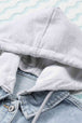 Distressed Hooded Denim Jacket Bazaarbey