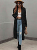  Waffle Knit  Duster Cardigan With Pockets Trendsi