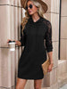 Lace Trim Long Sleeve Hooded Dress -BazaarBey - www.shopbazaarbey.com