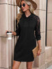 Lace Trim Long Sleeve Hooded Dress -BazaarBey - www.shopbazaarbey.com