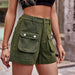 Cuffed Denim Shorts with Pockets Bazaarbey