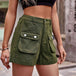 Cuffed Denim Shorts with Pockets Bazaarbey