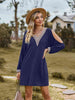 V-Neck Cutout Sleeve Mini Dress -BazaarBey - www.shopbazaarbey.com