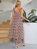 Printed Ruffled Sleeveless Midi Dress -BazaarBey - www.shopbazaarbey.com