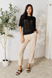  Ribbed Trim Round Neck Knit Top Bazaarbey