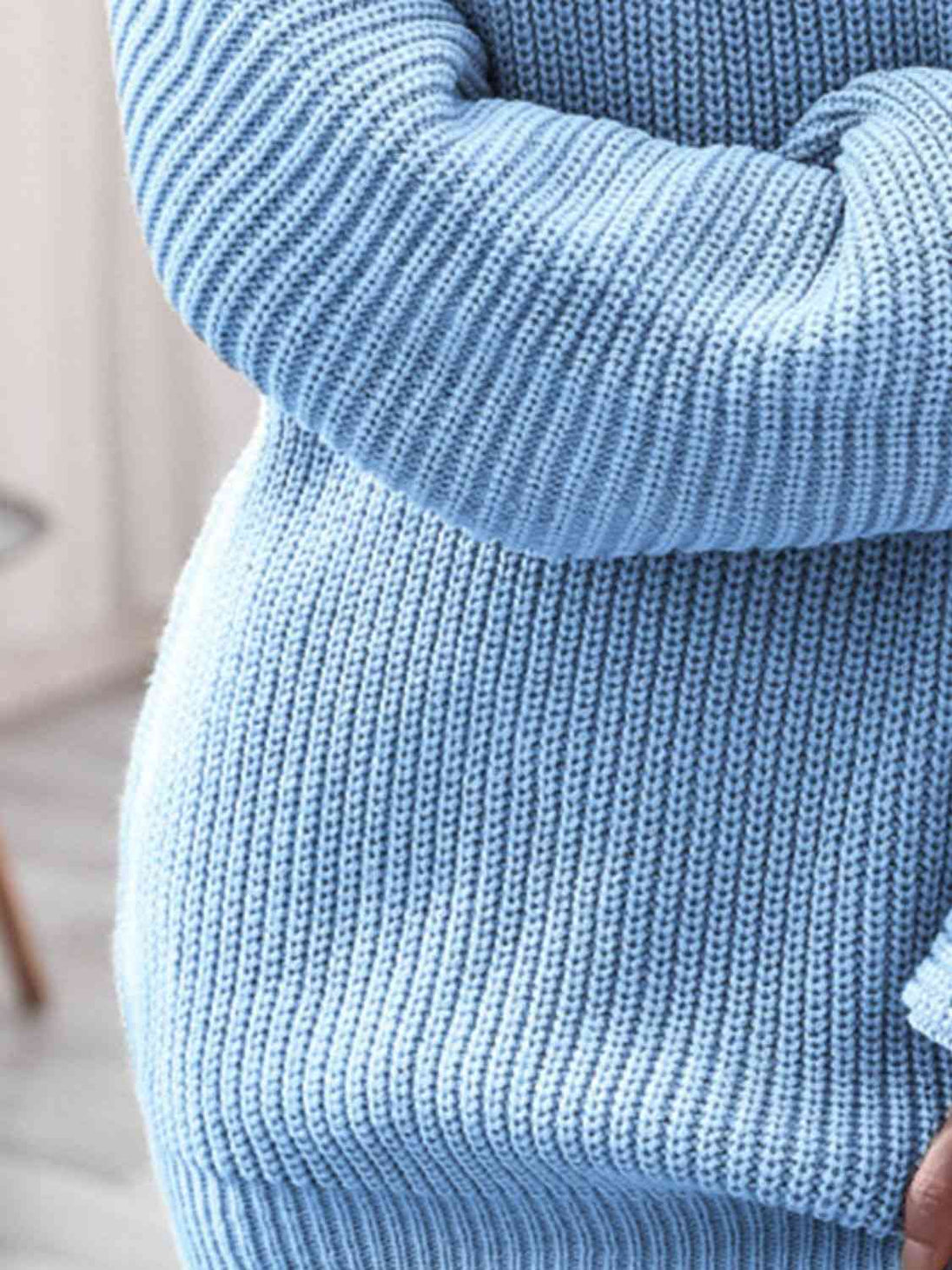 Rib-Knit Mini Sweater Dress Bazaarbey