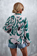 Printed Tie Neck Puff Sleeve Blouse Bazaarbey