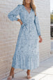 Printed Tie Front Ruffle Hem Dress Bazaarbey