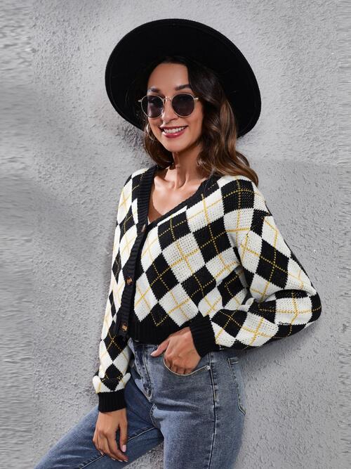  Button Up Long Sleeve Cardigan Trendsi
