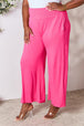   Smocked Wide Waistband Wide Leg Pants Bazaarbey