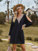 V-Neck Cutout Sleeve Mini Dress -BazaarBey - www.shopbazaarbey.com