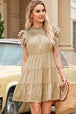 Cap Sleeve Tiered Mini Dress -BazaarBey - www.shopbazaarbey.com