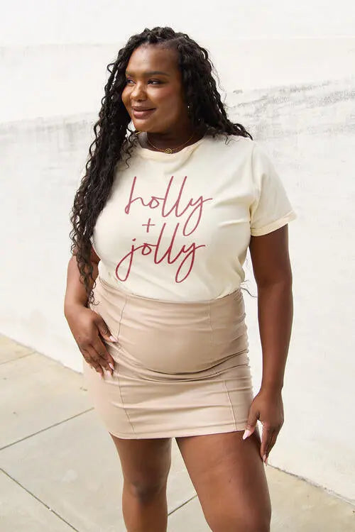  Full Size Letter Graphic Short Sleeve T-Shirt Trendsi