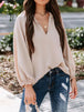 BazaarBey Notched Neck Long Sleeve Blouse Trendsi