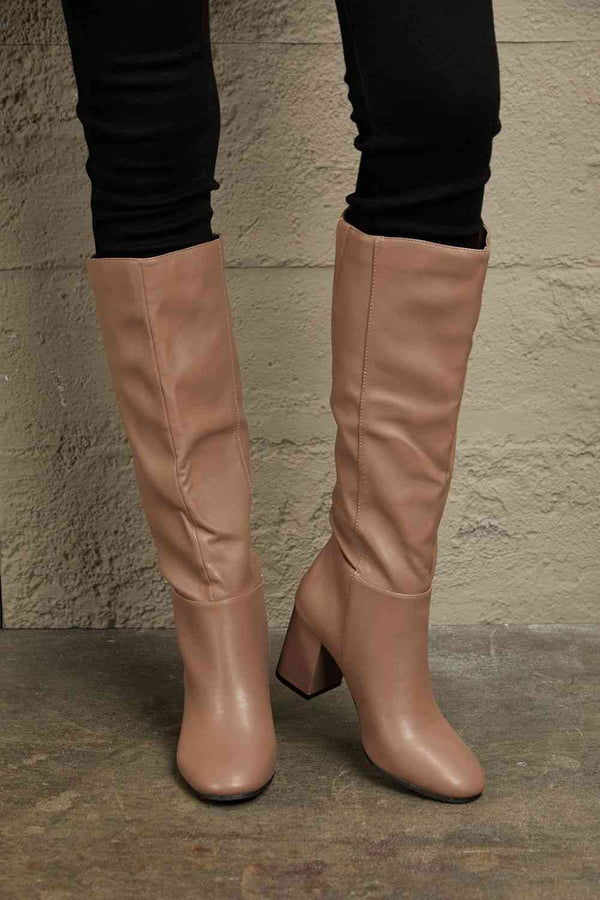  Block Heel Knee High Boots Trendsi
