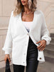  Button Down Horizontal-Ribbing  Cardigan Trendsi