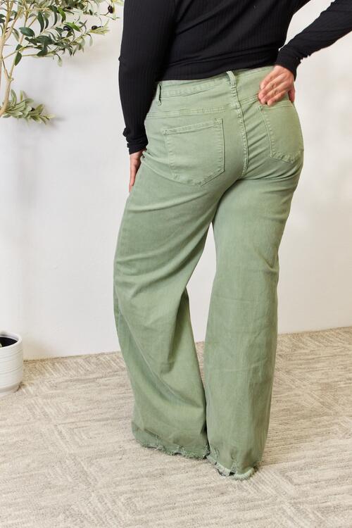   Raw Hem Wide-Leg Jeans Trendsi
