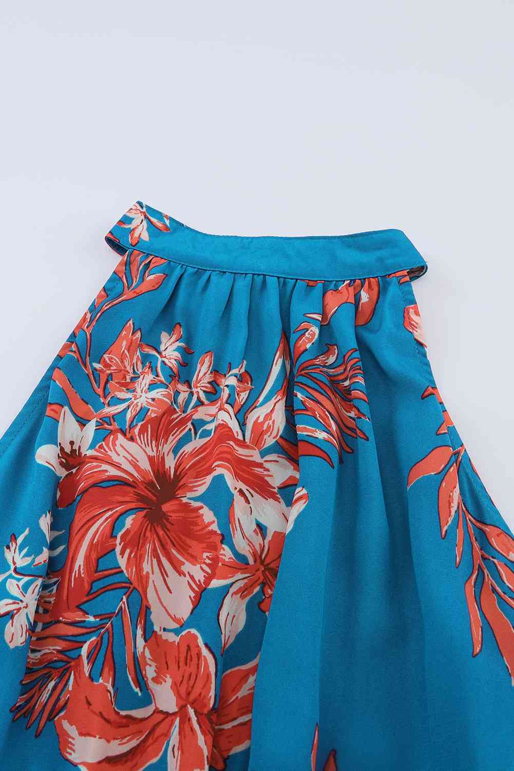 Floral Smocked Waist Sleeveless Dress -BazaarBey - www.shopbazaarbey.com