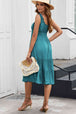 Smocked Waist Sleeveless Tiered Dress with Pockets -BazaarBey - www.shopbazaarbey.com