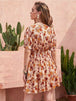 Floral V-Neck Flounce Sleeve Ruffle Hem Dress -BazaarBey - www.shopbazaarbey.com