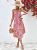Printed Strapless Tie Belt Dress -BazaarBey - www.shopbazaarbey.com
