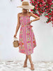 Printed Strapless Tie Belt Dress -BazaarBey - www.shopbazaarbey.com