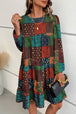 Printed Balloon Sleeve Tiered Dress -BazaarBey - www.shopbazaarbey.com